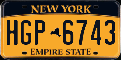 NY license plate HGP6743