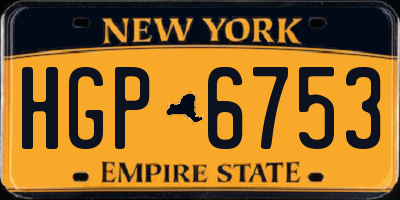 NY license plate HGP6753