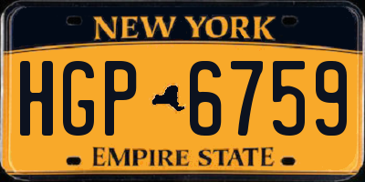 NY license plate HGP6759