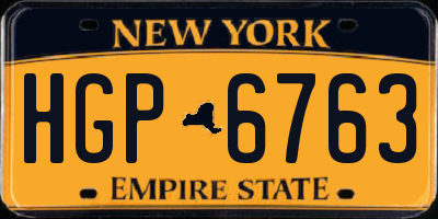 NY license plate HGP6763