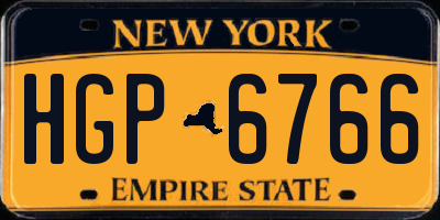 NY license plate HGP6766