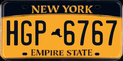 NY license plate HGP6767