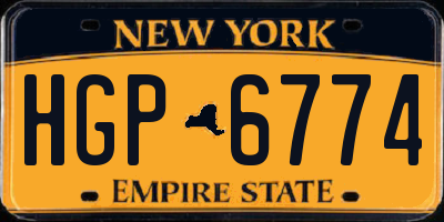 NY license plate HGP6774