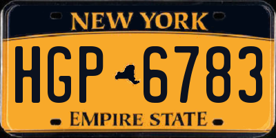 NY license plate HGP6783