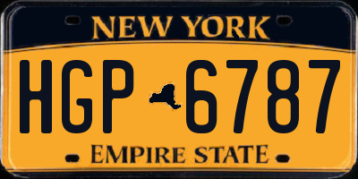 NY license plate HGP6787