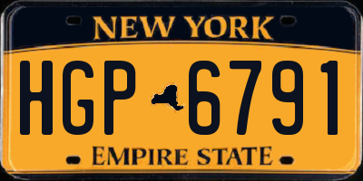 NY license plate HGP6791