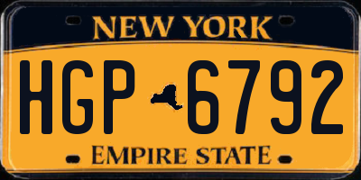 NY license plate HGP6792