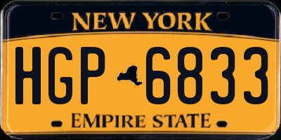 NY license plate HGP6833