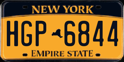 NY license plate HGP6844