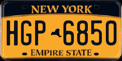 NY license plate HGP6850