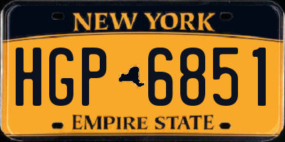 NY license plate HGP6851