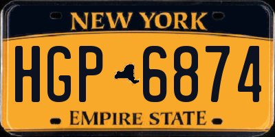 NY license plate HGP6874