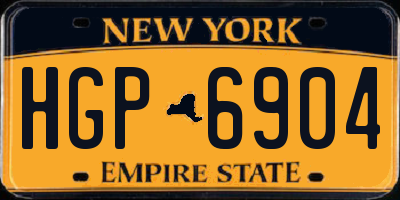 NY license plate HGP6904