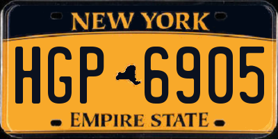 NY license plate HGP6905