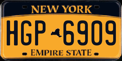 NY license plate HGP6909