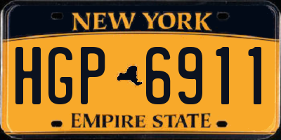 NY license plate HGP6911