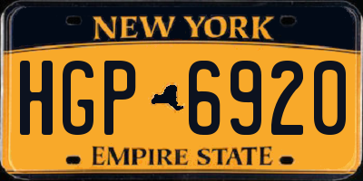 NY license plate HGP6920