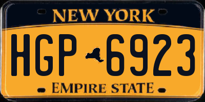 NY license plate HGP6923