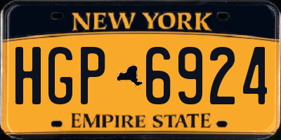 NY license plate HGP6924