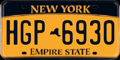 NY license plate HGP6930