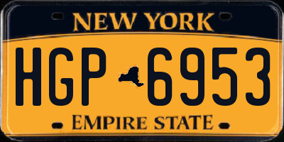 NY license plate HGP6953