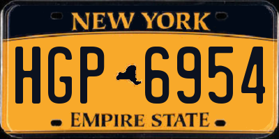 NY license plate HGP6954