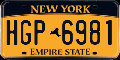 NY license plate HGP6981