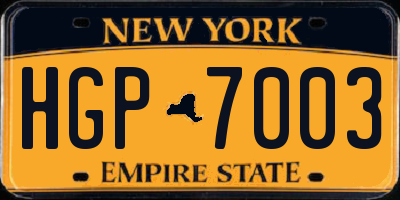 NY license plate HGP7003