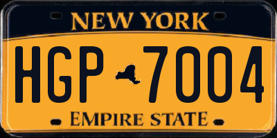 NY license plate HGP7004