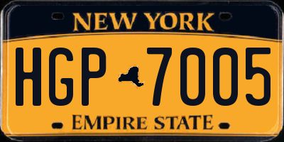 NY license plate HGP7005