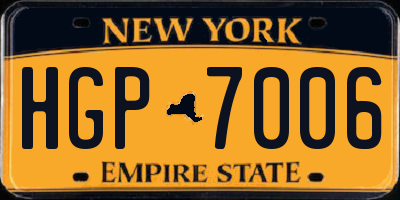 NY license plate HGP7006