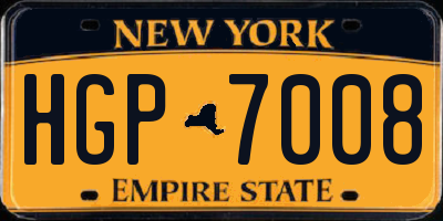 NY license plate HGP7008