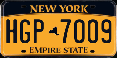 NY license plate HGP7009