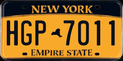 NY license plate HGP7011