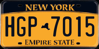 NY license plate HGP7015