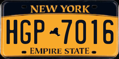 NY license plate HGP7016