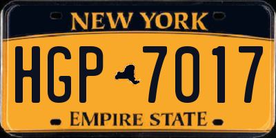 NY license plate HGP7017