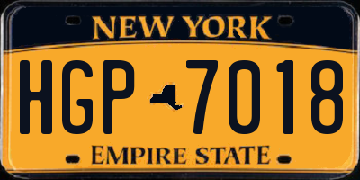 NY license plate HGP7018