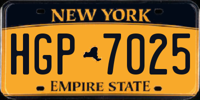 NY license plate HGP7025