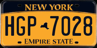 NY license plate HGP7028