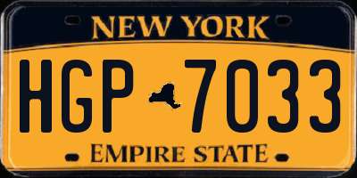 NY license plate HGP7033