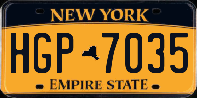 NY license plate HGP7035