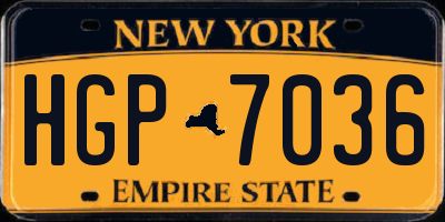 NY license plate HGP7036