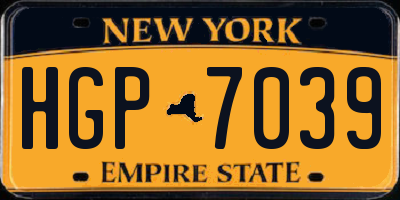 NY license plate HGP7039