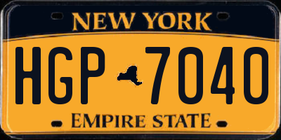 NY license plate HGP7040