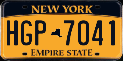 NY license plate HGP7041