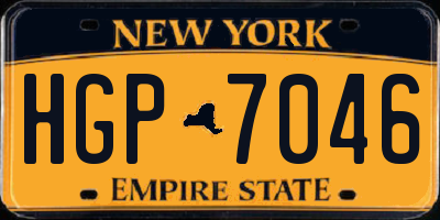 NY license plate HGP7046