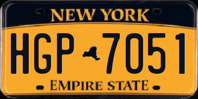 NY license plate HGP7051