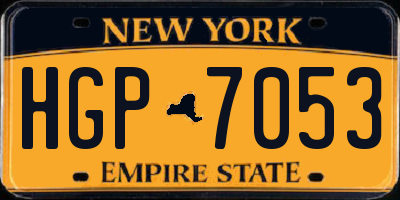 NY license plate HGP7053