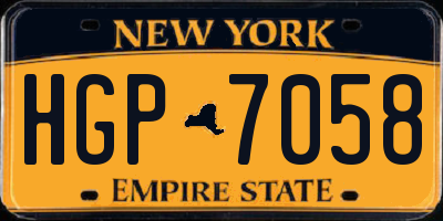 NY license plate HGP7058